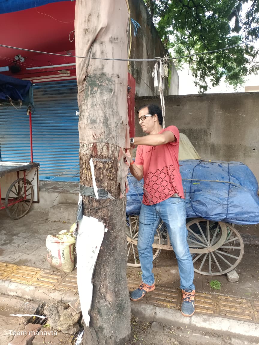 बिलासपुर के पेड़ों को कील और विज्ञापनों के दर्द से मिली मुक्ति, टीम मानवता ने चलाया 'इको संडे ड्राइव'नेहरू चौक से मंगला चौक तक पेड़ों से हटाए गए सैकड़ों पोस्टर और कीलें