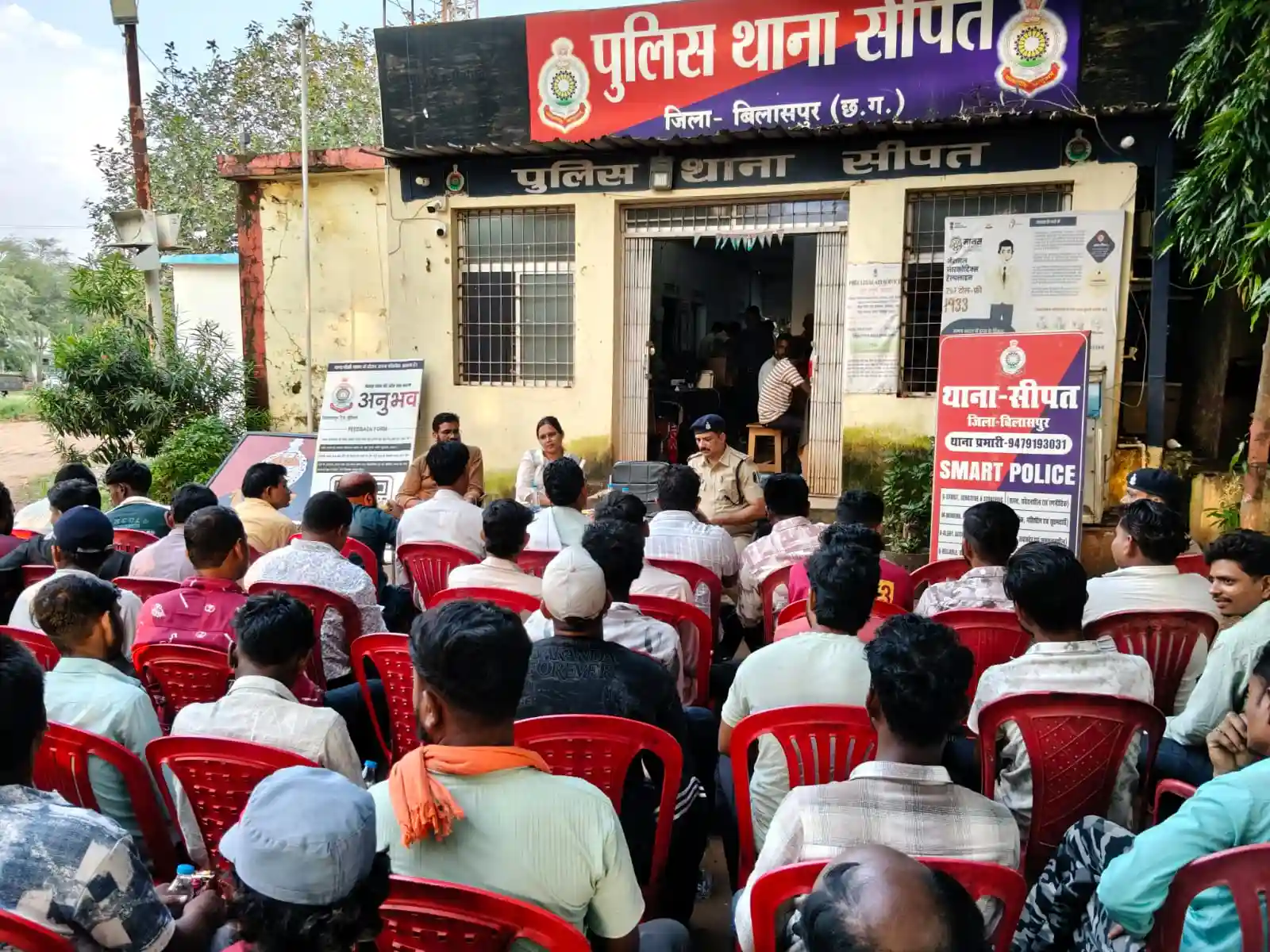 गणेश उत्सव को लेकर सीपत थाने में समिति सदस्यों की बैठक, शांति और सुरक्षा के दिए निर्देश