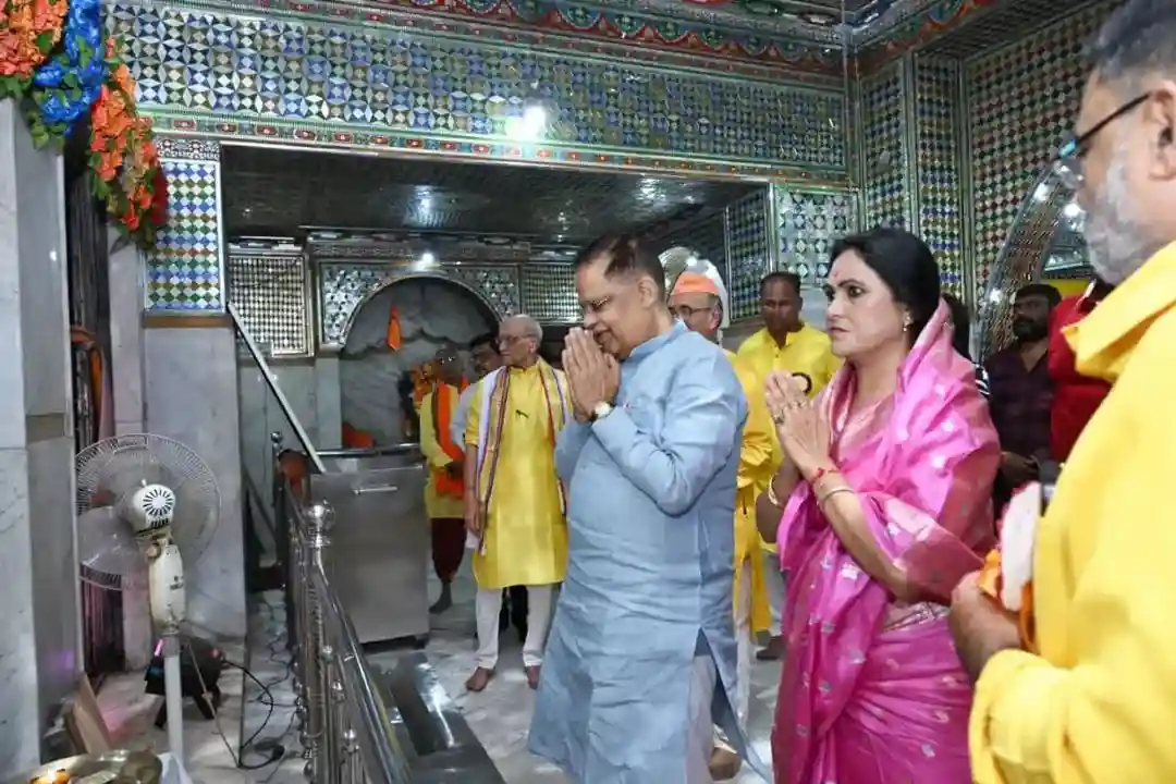 श्रीराम मंदिर में 1.22 करोड़ के निर्माण कार्यों का लोकार्पण, साव की जगह अमर ने काटा फीता
