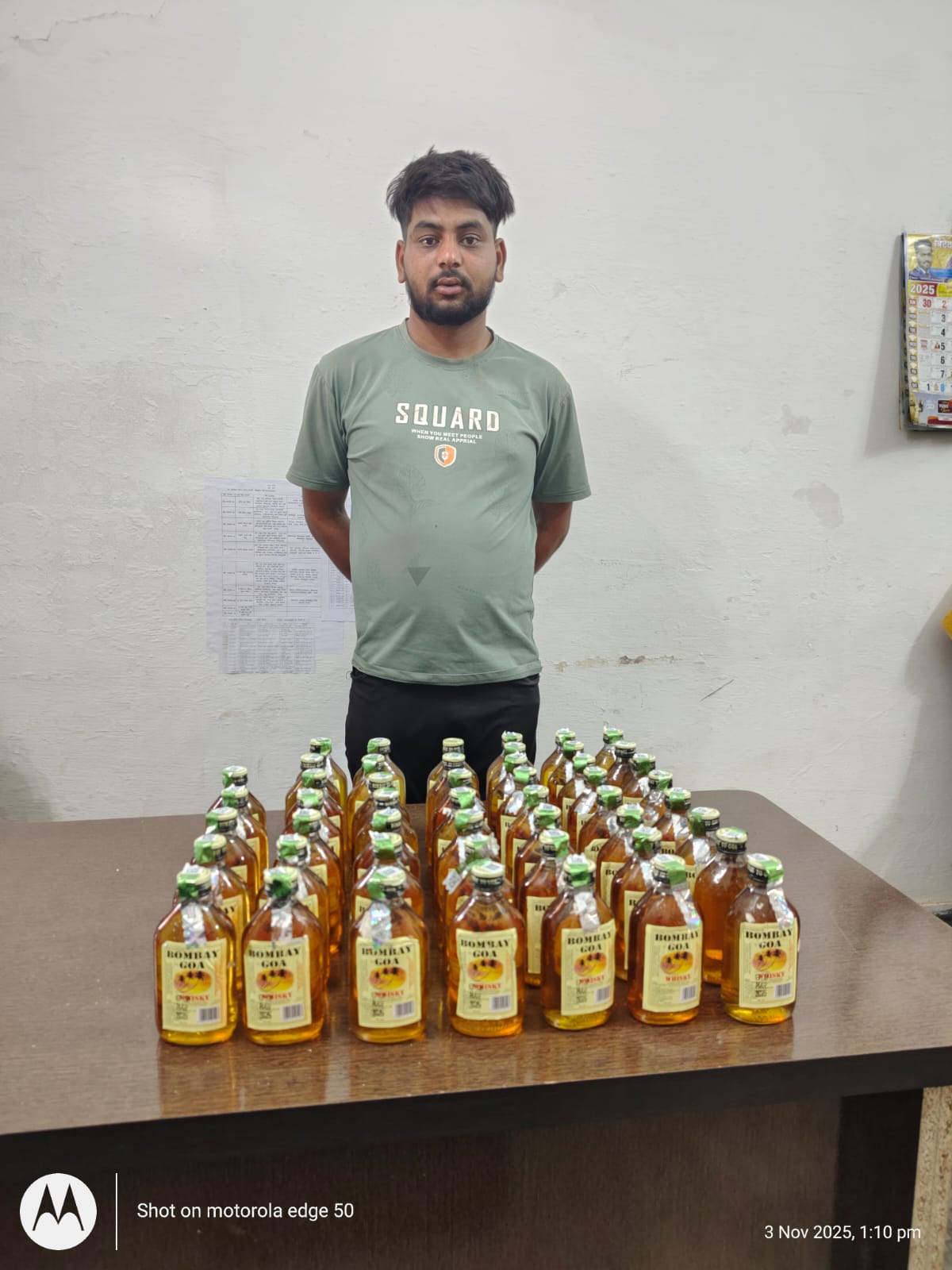 कोटा पुलिस की कार्रवाई — अवैध शराब बिक्री करने वाला आरोपी गिरफ्तार, 50 शीशी बॉम्बे गोवा व्हिस्की जब्त