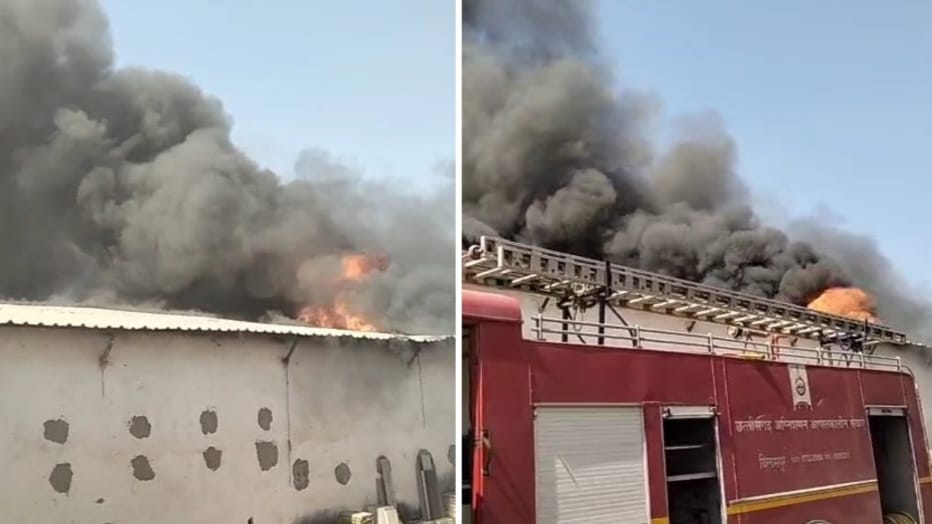 तिफरा इंडस्ट्रियल एरिया की पेंट फैक्ट्री में भीषण आग, दमकल की कई गाड़ियां जुटीं