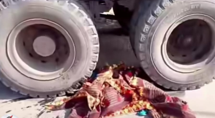 शादी में आई महिला को हाइवा ने कुचला, मौके पर मौत