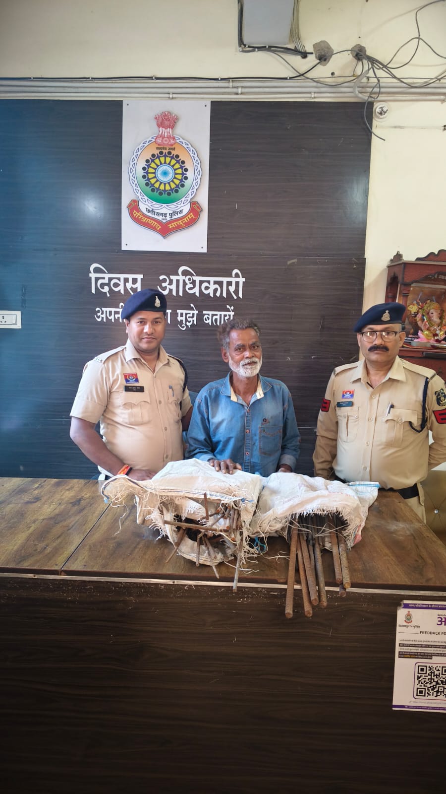 निर्माणाधीन मकान से सरिया चोरी करने वाला आरोपी गिरफ्तार, 70 किलो सरिया बरामद