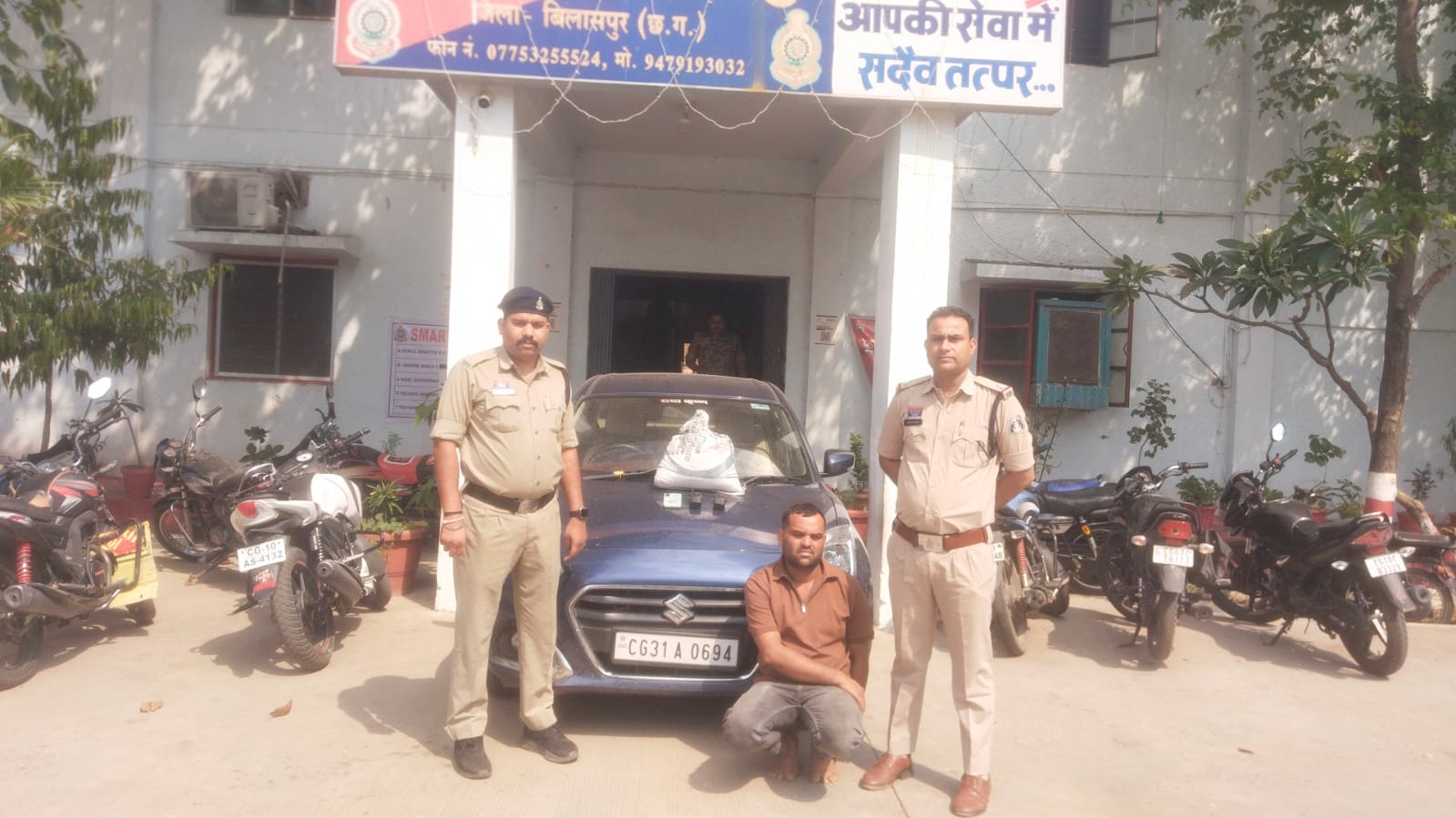 रतनपुर पुलिस की बड़ी कार्रवाई, 3.329 किलो गांजा सहित युवक गिरफ्तार