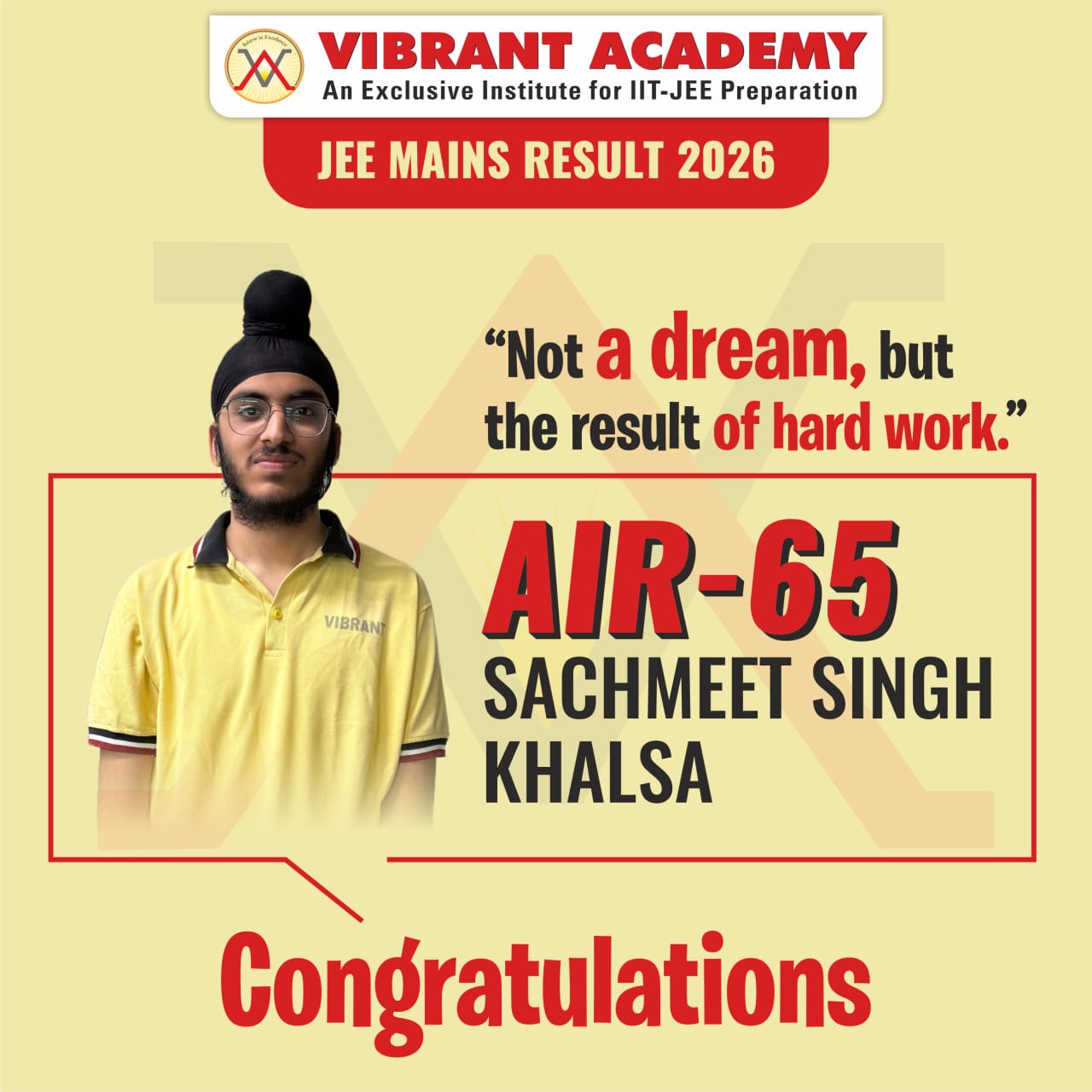 जेईई-2 एवं 10वीं CBSE बोर्ड में वाइब्रेंट एकडमी का पंचम वर्ष भी वर्चस्व,25 छात्र 90%+