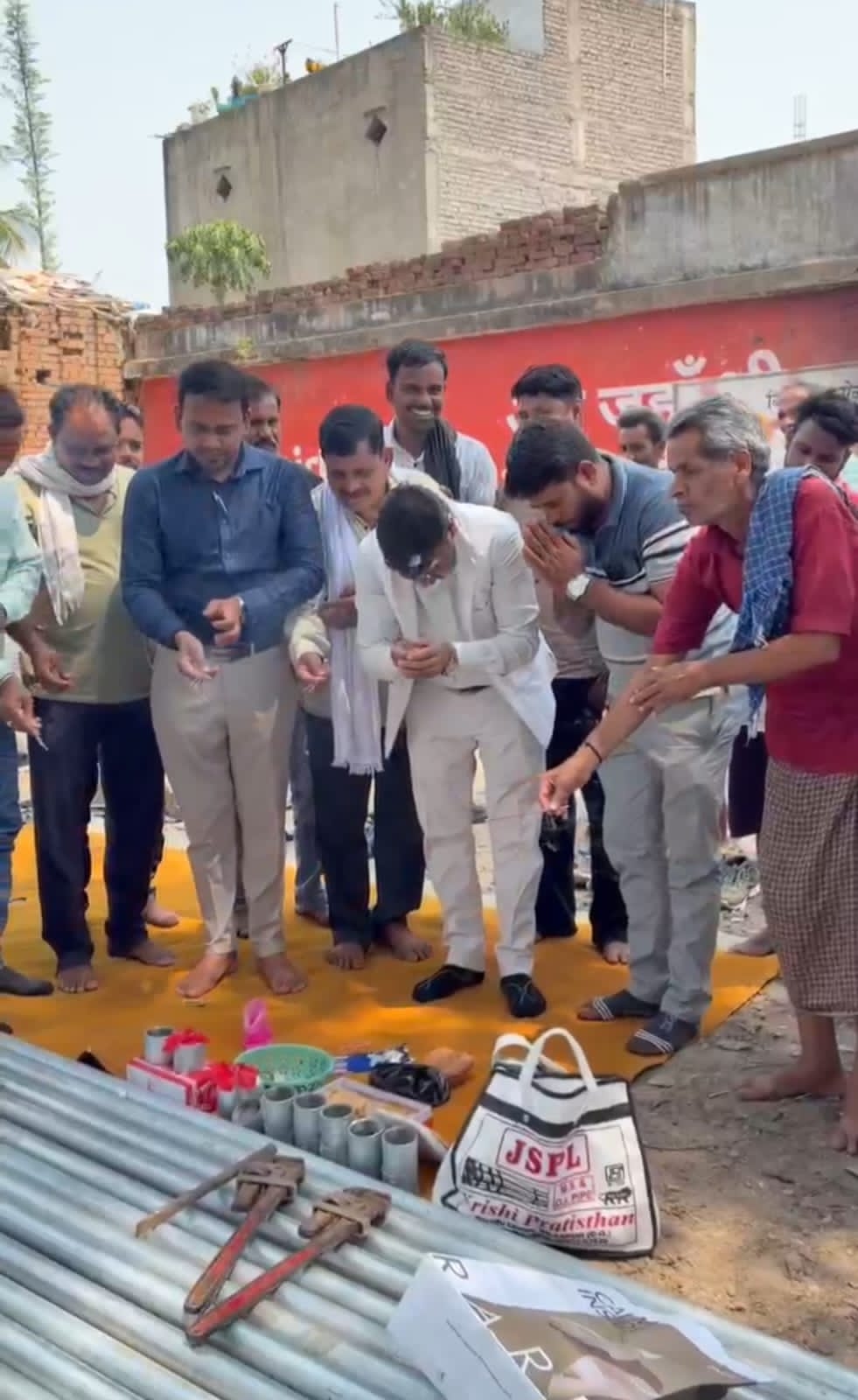 मस्तूरी में जल व्यवस्था सुदृढ़ करने पाइपलाइन विस्तार का भूमि पूजन